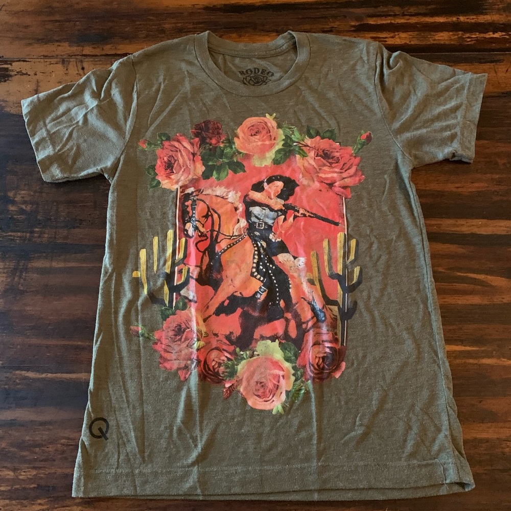 Rodéo Quincy olive green tee size small